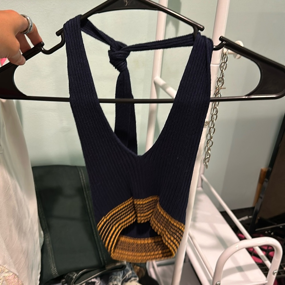 F21 Open Back Tie Halter Top